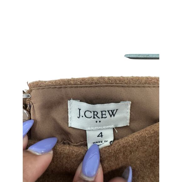J.Crew Heather Brown Preppy Academia Scholarly Wool Blend Pencil Skirt Size 4 - Picture 2 of 10